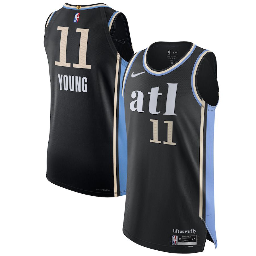 Men Atlanta Hawks 11 Trae Young Nike Black City Edition 2023-24 Authentic NBA Jersey